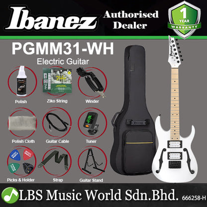 Ibanez PGMM31 Paul Gilbert Signature Solid Body Electric Guitar White (PGMM31)