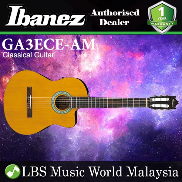 Ibanez GA3ECE-AM Classic Body Solid Top Classical Guitar Amber High Gloss (GA3ECE)