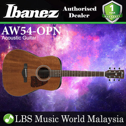 Ibanez AW54-OPN Dreadnought Solid Okume Top Acoustic Guitar Open Pore Natural (AW54)