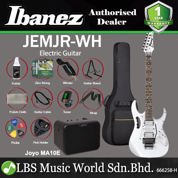 Ibanez JEMJR Steve Vai Solid Mahogany Body Meranti Electric Guitar - White