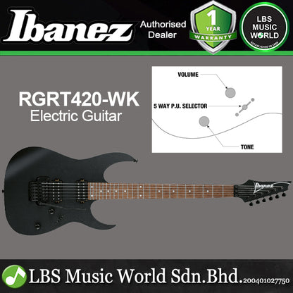 Ibanez RGRT420-WK RG Series Nyatoh Wing Body Modern Metal Machine Electric Guitar - Weathered Black
