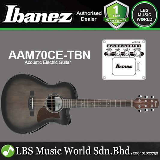 Ibanez AAM70CE-TBN Advanced Auditorium Cutway Body Spruce Top Acoustic Electric Guitar (AAM70CETBN)