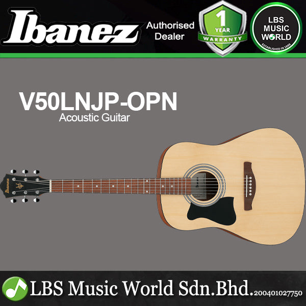 Ibanez V50LNJP-OPN Jampack Dreadnought Body Spruce Top Acoustic Guitar Left Handed (V50LNJP)