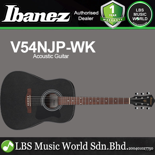 Ibanez V54NJP-WK Jampack Dreadnought Acoustic Guitar Weathered Black Open Pore (V54NJP)