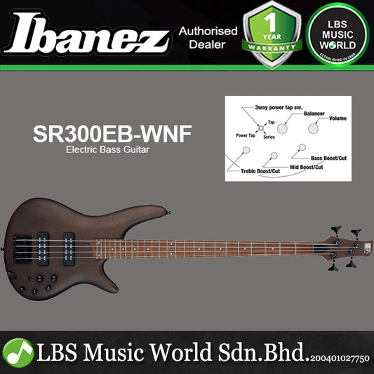Ibanez SR300EB-WNF 4 String Nyatoh Body Electric Bass Guitar - Walnut Flat (SR300EB)