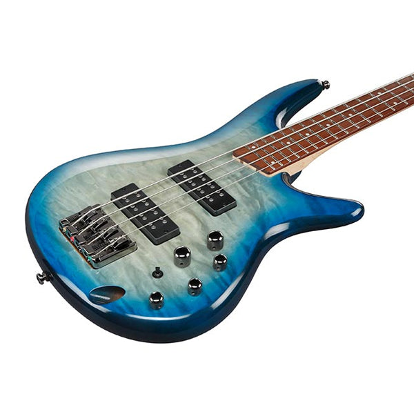 Ibanez SR400EQM-SCB 4 String Quilted Maple Top Electric Bass Guitar - Stained Cosmic Blue Starburst (SR400EQM)