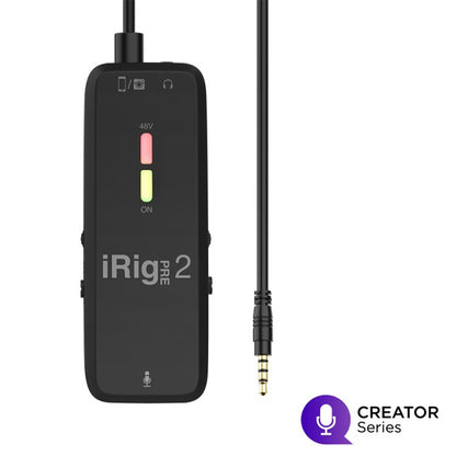 IK Multimedia iRiG Pre 2 Mobile Microphone Interface Mic Preamp Adapter