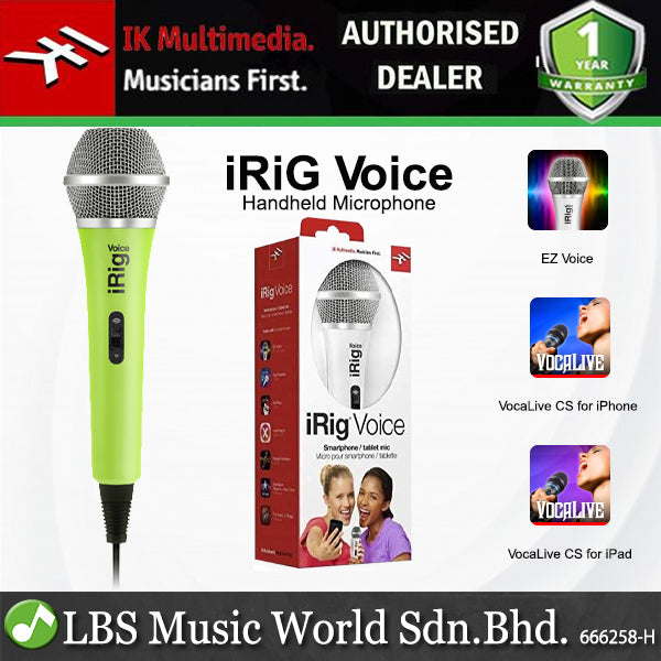IK Multimedia iRiG Voice Condenser Unidirectional Handheld Microphone with Mic Switch