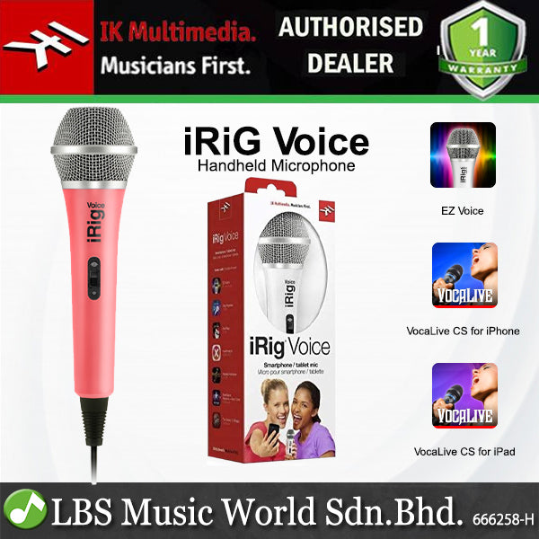 IK Multimedia iRiG Voice Condenser Unidirectional Handheld Microphone with Mic Switch