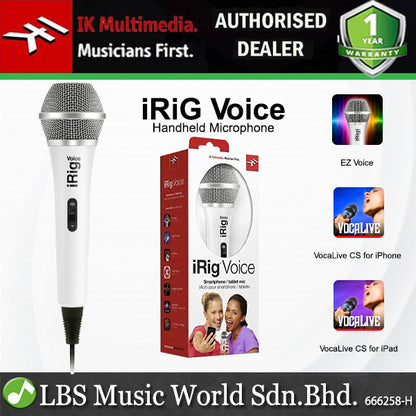 IK Multimedia iRiG Voice Condenser Unidirectional Handheld Microphone with Mic Switch