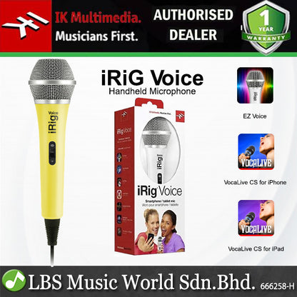 IK Multimedia iRiG Voice Condenser Unidirectional Handheld Microphone with Mic Switch