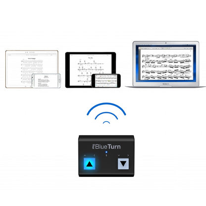 IK Multimedia iRig BlueTurn Portable Bluetooth Page Turner Sheet, Book and keynote for iOS and Android