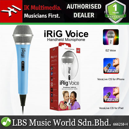 IK Multimedia iRiG Voice Condenser Unidirectional Handheld Microphone with Mic Switch
