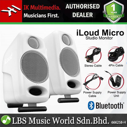IK Multimedia iLoud Micro Monitor 50 Watt Compact Studio Monitor Speaker with Bluetooth Pair - Black