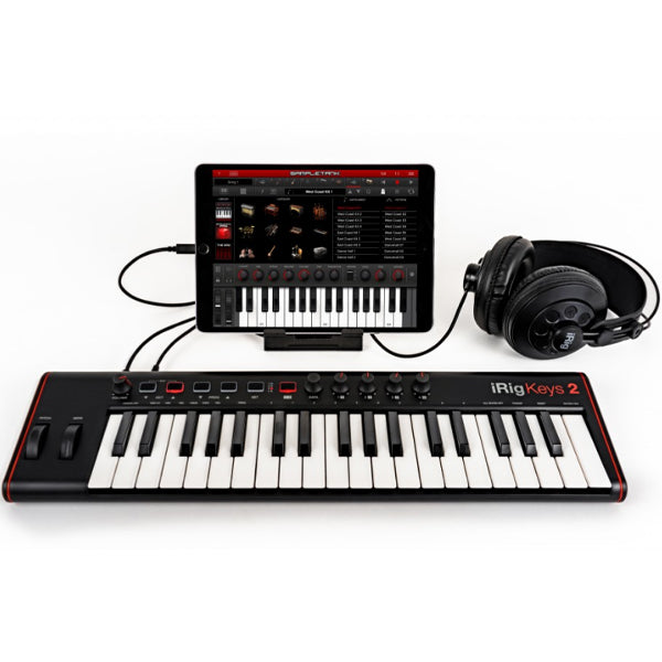 IK Multimedia iRig Keys 2 37 Key Midi Controller Keyboard with Velocity Sensitive for iOS, Android, Mac and PC