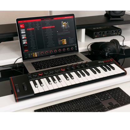 IK Multimedia iRig Keys 2 37 Key Midi Controller Keyboard with Velocity Sensitive for iOS, Android, Mac and PC
