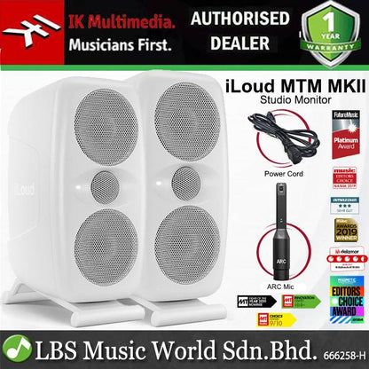 IK Multimedia iLoud MTM MKII 100 Watt 2 Way Powered Studio Monitor Built in ARC Self Calibration