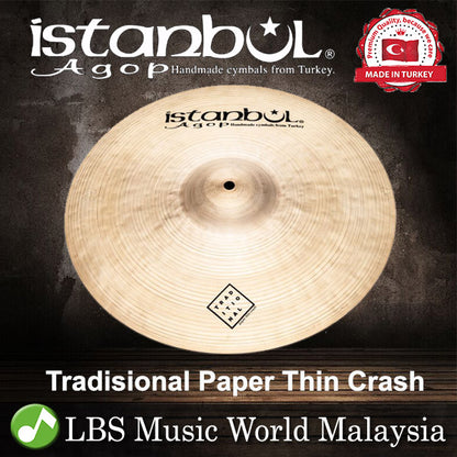 Istanbul Agop 16" Tradisional Paper Thin Crash Cymbal (PTC16 PTC 16)