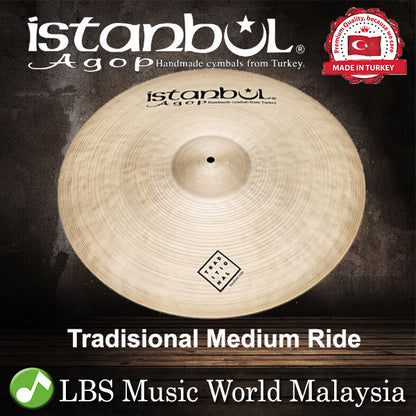 Istanbul Agop 20",21",22"24" Tradisional Medium Ride Cymbal (MR20 MR21 MR22 MR24)
