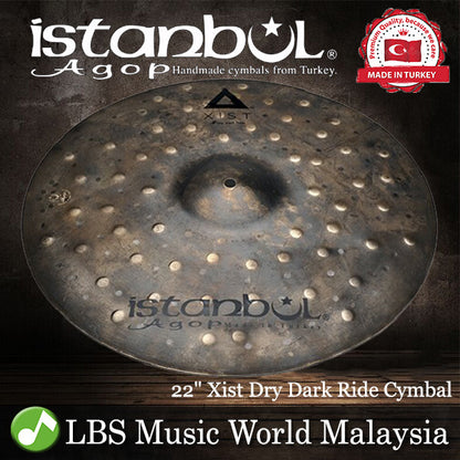 Istanbul Agop Cymbals 22" Xist Dry Dark Ride Cymbal - Made in Turkey (XDDR22 XDDR 22)