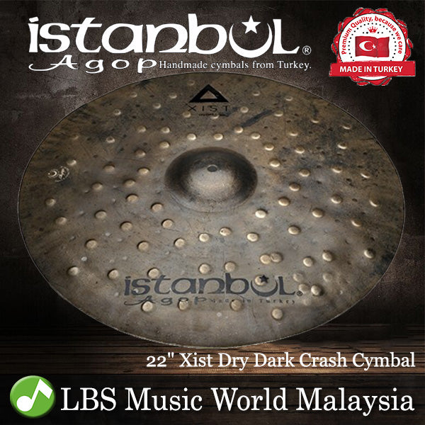 Istanbul Agop Cymbals 22" Xist Dry Dark Crash Cymbal - Made in Turkey (XDDC22 XDDC 22)