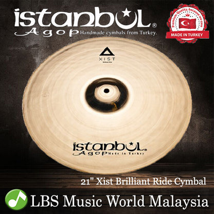 Istanbul Agop Cymbals 21" Xist Brilliant Ride Cymbal -Made in Turkey (XRB21 XRB 21)