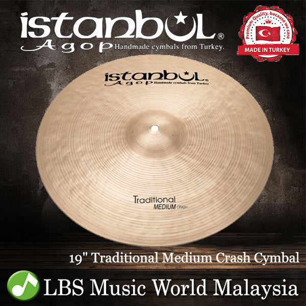 Istanbul Agop Cymbals 19" Traditional Medium Crash Cymbal - Made in Turkey (MC19 MC 19)