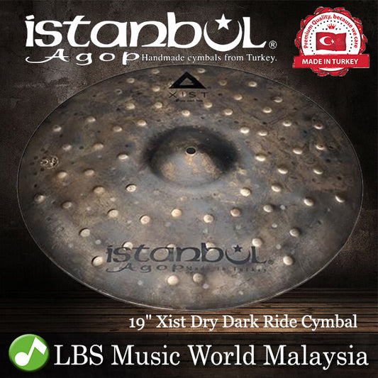 Istanbul Agop Cymbals 19" Xist Dry Dark Ride Cymbal - Made in Turkey (XDDR19 XDDR 19)