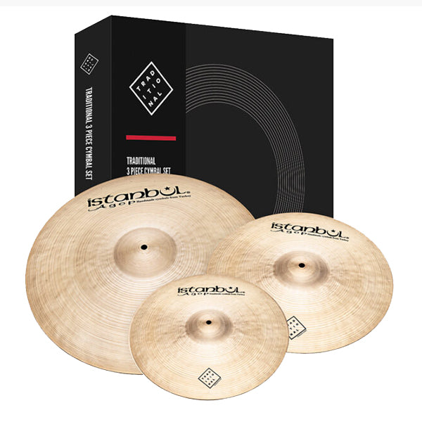 Istanbul Agop Traditional Cymbals Set with Bag 14" Hi-Hats 16" Crash 20" Ride Cymbal (ITRS)