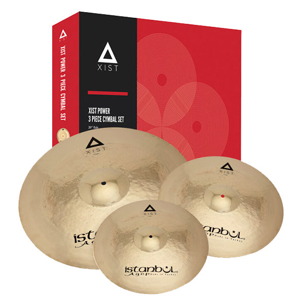 Istanbul Agop Xist Power Cymbals Set 14" Hi-Hats 16" Crash 20" Ride with Bag (IXPWS3)