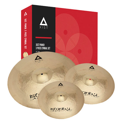Istanbul Agop Xist Power Cymbals Set 14" Hi-Hats 16" Crash 20" Ride with Bag (IXPWS3)