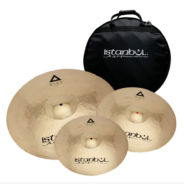 Istanbul Agop Xist Power Cymbals Set 14" Hi-Hats 16" Crash 20" Ride with Bag (IXPWS3)
