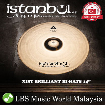 Istanbul Agop Cymbals 14" Xist Brilliant Hi-Hats Hihat Hi Hat Cymbal (XHB14)