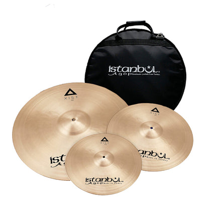 Istanbul Agop Cymbals Xist Set 14" Hi-Hats 16"Crash 20 Ride Cymbal with Bag (IXS3)