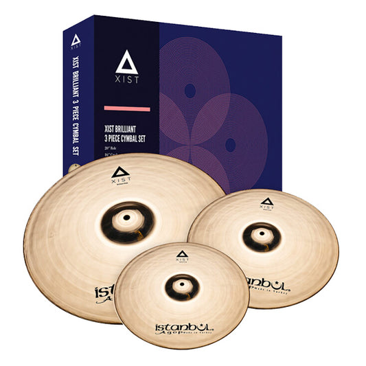 Istanbul Agop Cymbals Xist Brilliant Set 14" Hi-Hats 16" Crash 20" Ride Cymbal Pack With Bag (IXBS3)