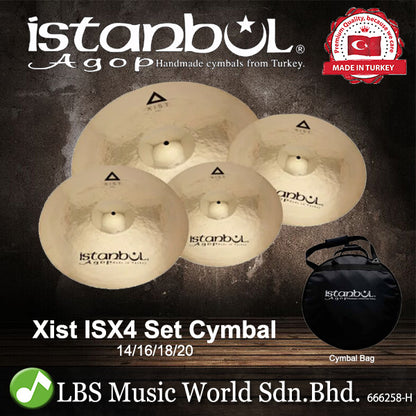 Istanbul Agop Cymbals Xist Set 14" Hi-Hats 16" Crash 18" Crash 20" Ride Cymbal Pack With Bag (IXS4)