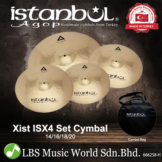 Istanbul Agop Cymbals Xist Set 14" Hi-Hats 16" Crash 18" Crash 20" Ride Cymbal Pack With Bag (IXS4)