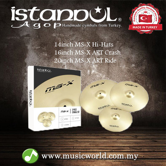 Istanbul Agop Cymbals MS-X 3 Piece Set 14" Hi-Hats 16" Crash 20" Ride MSX Set (IMSXS)
