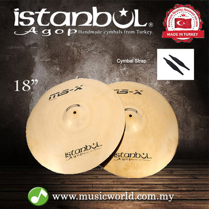Istanbul Agop Cymbals 18" MS-X Marching Cymbal With Holder MSX (MSXMB18)