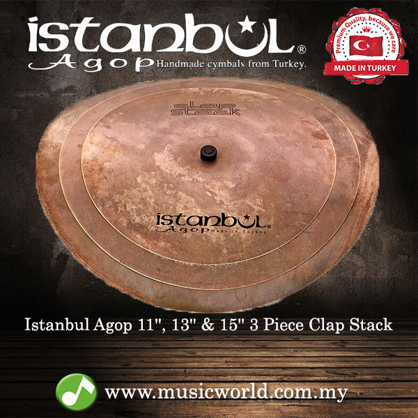 Istanbul Agop Cymbals 11" 13" & 15" 3 Piece Traditional Clap Stack Set Cymbal Effect (CSFX)