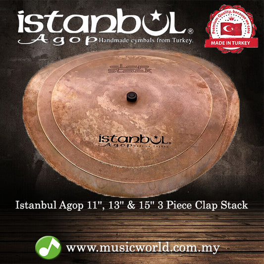 Istanbul Agop Cymbals 11" 13" & 15" 3 Piece Traditional Clap Stack Set Cymbal Effect (CSFX)