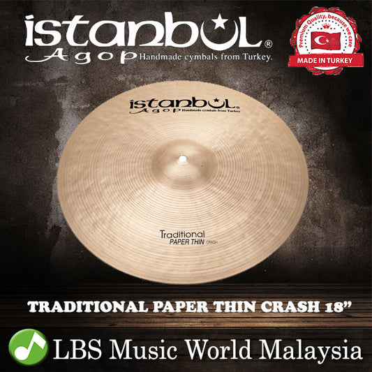 Istanbul Agop Cymbals 18" Traditional Paper Thin Crash Cymbal (PTC18)