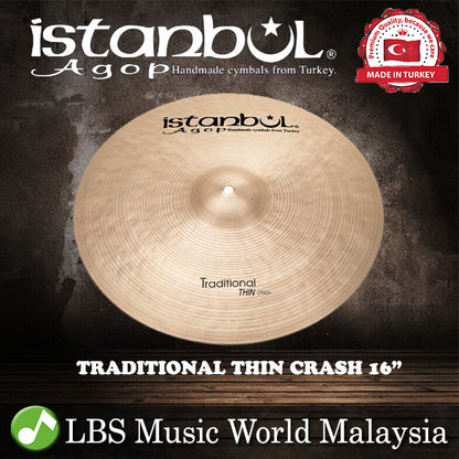 Istanbul Agop Cymbals 16" Traditional thin Crash Cymbal (THC16)