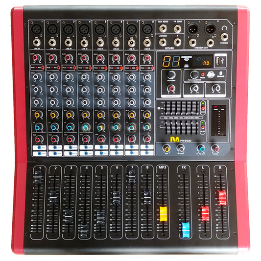 IVA PM-8500 2 X 500 Watt 8 Channel Powered Mixer With USB Bluetooth and Power Effect (PM8500 PM 8500)