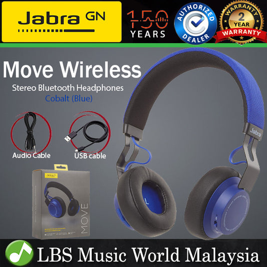 Jabra Move Wireless Bluetooth Headphone Stereo Headphones - Blue / Red