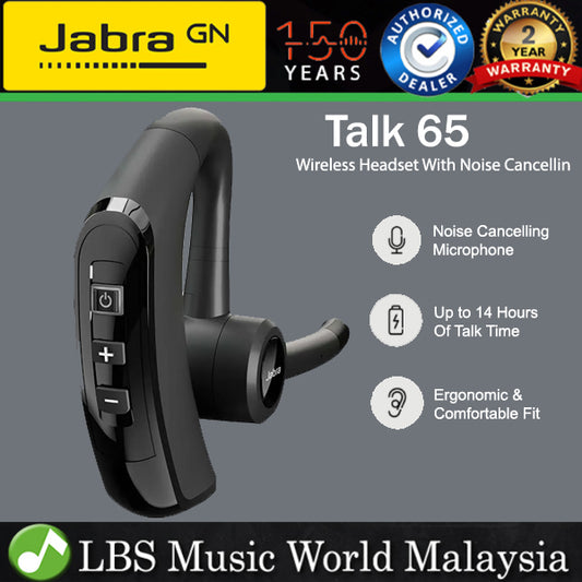 Jabra Talk 65 Wireless Bluetooth Mono Headset With Noise Cancelling Microphones - Black
