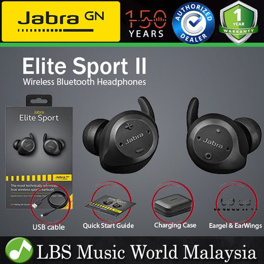 Jabra Elite Sport II Wireless Bluetooth Earbuds Headset with Heart Rate Monitor (Sport 2)