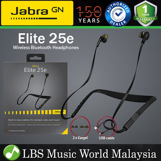 Jabra Elite 25e Wireless Bluetooth In Ear Headphone Headset Stereo Neckband Earphones (Headphones)
