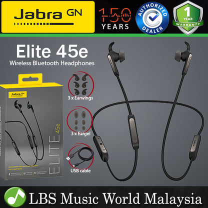 Jabra Elite 45e Wireless Bluetooth In Ear Headphone Headset Sport Music Calls Earphones (Headphones)