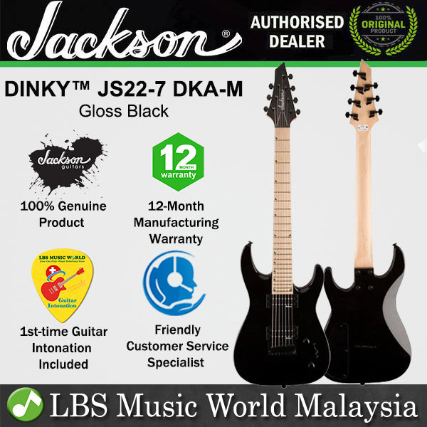 Jackson JS22-7 DKA-M 7 String Dinky Body Special Edition Electric Guitar with Maple Fretboard - JS22 Gloss Black